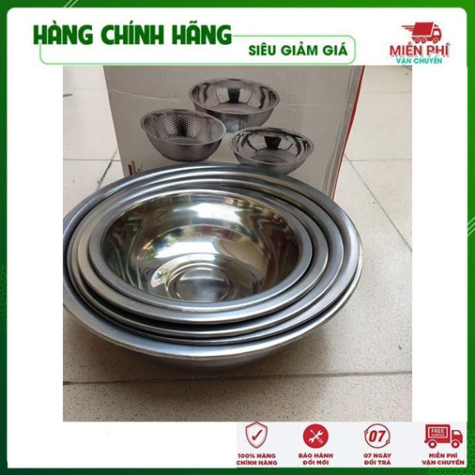 Bộ Thau Inox 5 Món [Rổ Inox] Đồ Gia Dụng