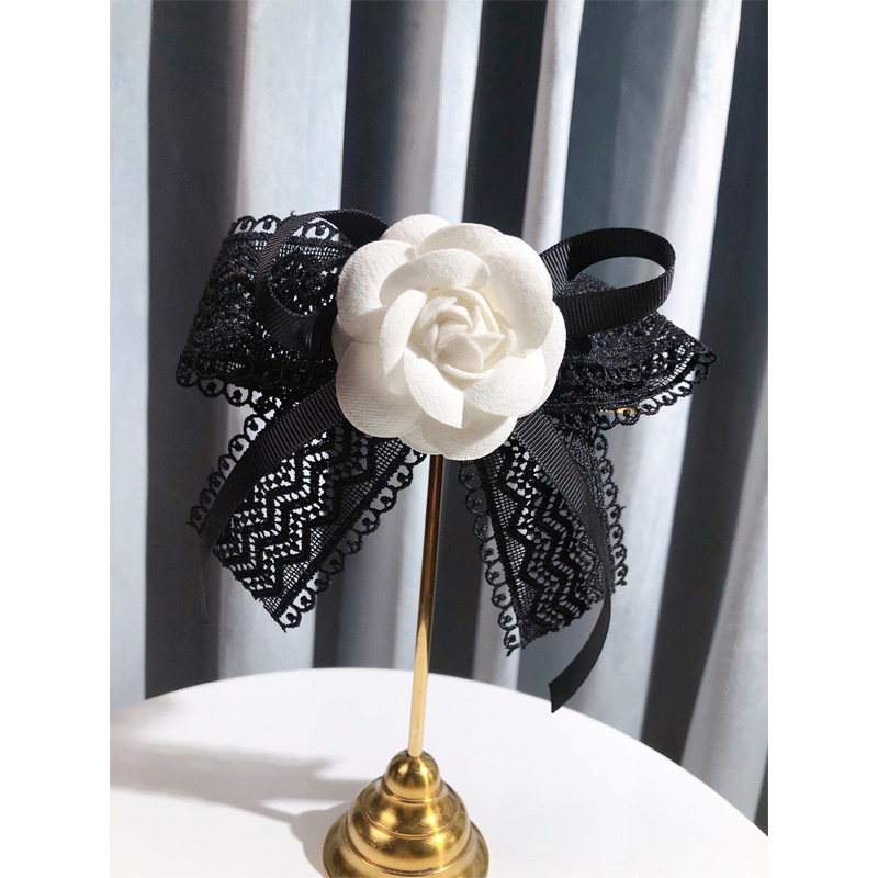 Ghim Cài Áo Hình Hoa Trà Thắt Nơ Thanh Lịch