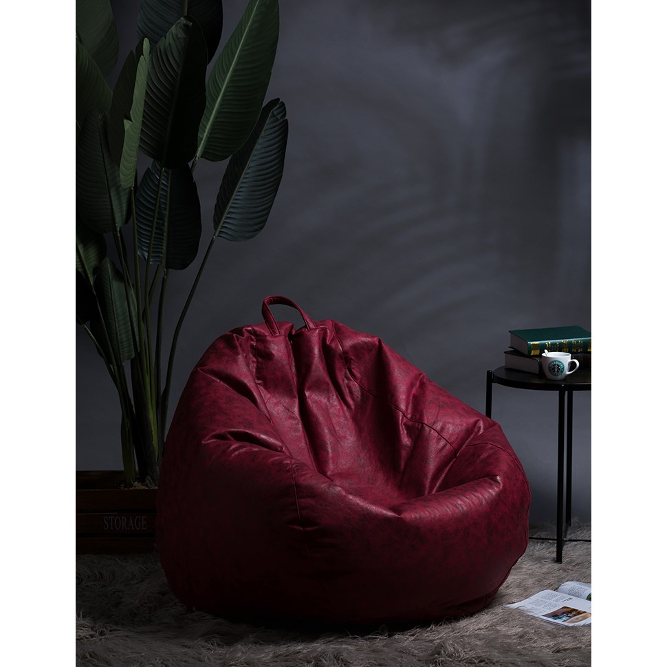 Ghế lười Trái Lê - Vải da Silimi- đã có hạt mút xốp- Sang trọng, dễ vệ sinh- Ghế beanbag hình trái lê có cấu tạo 2 lớp