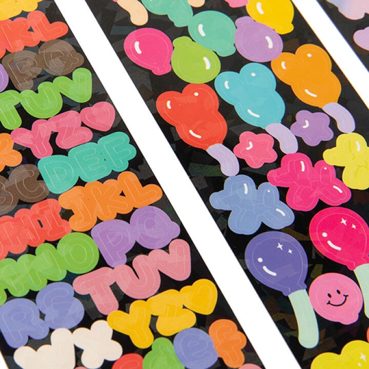 Set 9 Tấm Sticker ARTBOX Hàn Quốc Hologram Lấp Lánh Dễ Thương Phong Bì Màu Hồng