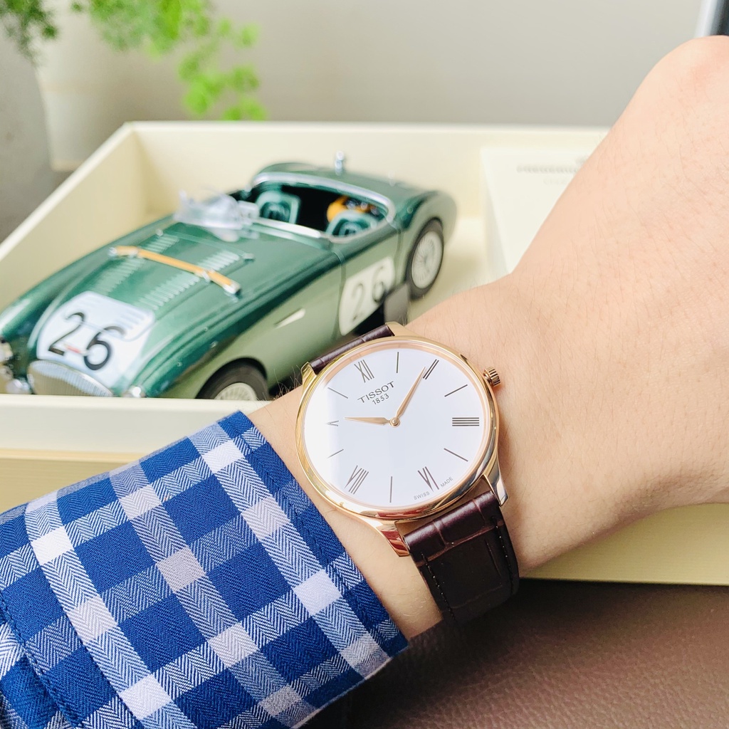 Đồng hồ nam chính hãng Tissot Tradition 5.5 Rose - T063.409.36.018.00 - Máy Quartz pin - Kính Sapphire - Dây da