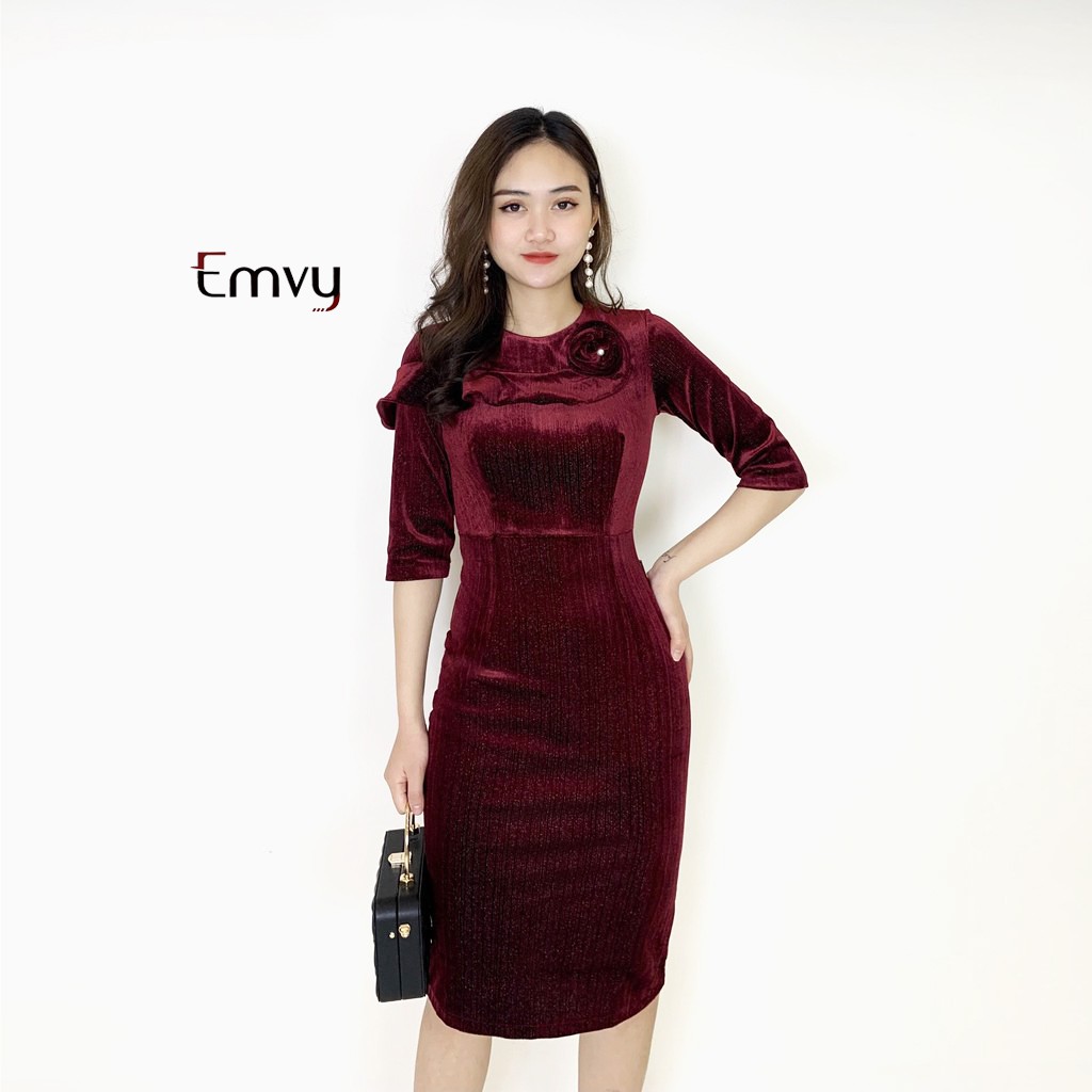 Đầm dự tiệc Emvy fashion chất liệu nhung kim tuyến cao cấp K17