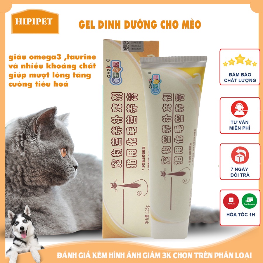 Gel dinh dưỡng cho mèo con omega3 XC-HMG-125g  tăng cường dinh dưỡng và khoáng chất giúp mèo ăn ngon mượt lông