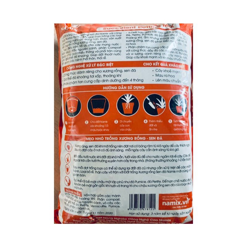 Đất trồng xương rồng sen đá Namix  bao 5dm3