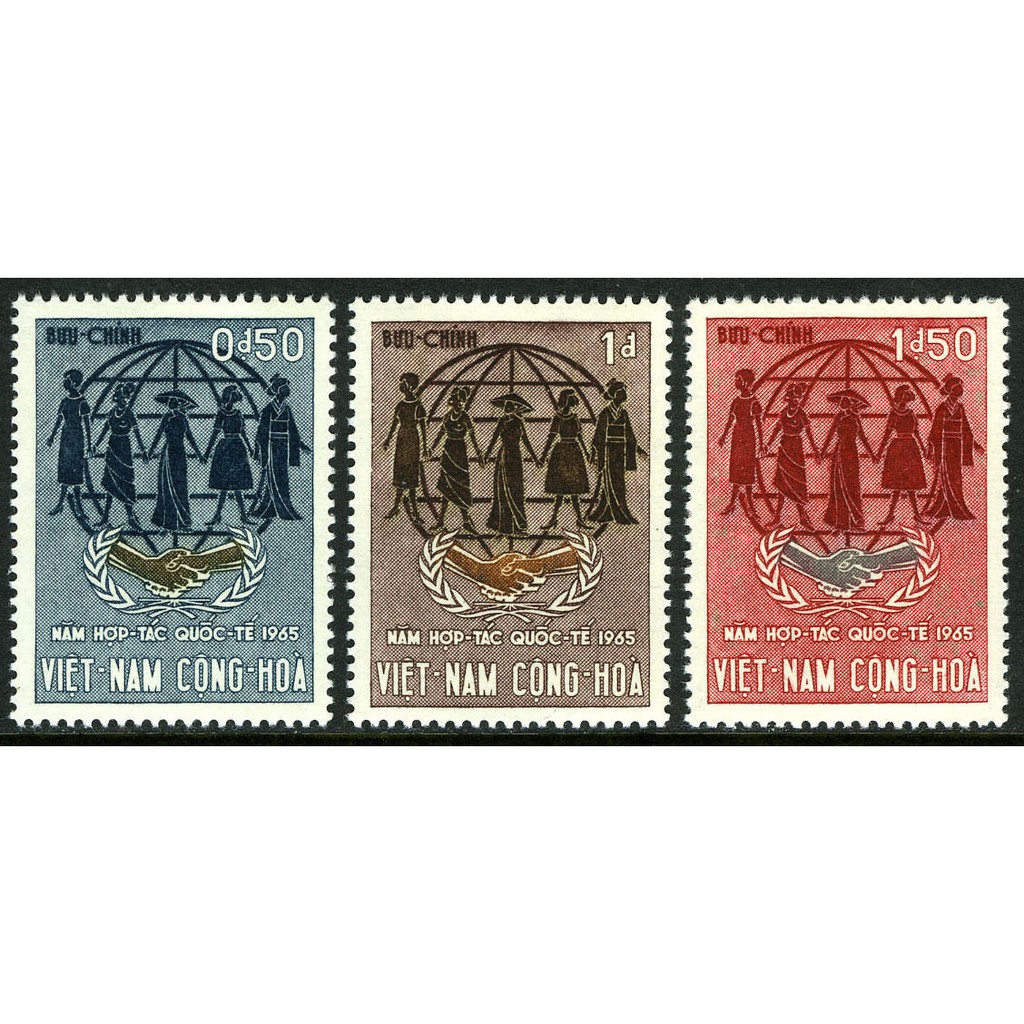 Tem sưu tập Tem Việt Nam Năm hợp tác quốc tế 1965 ( 3 tem )