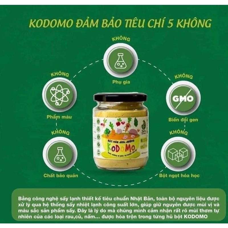 Bột nêm dinh dưỡng - bột rau củ Kodomo cho bé ăn dặm từ 6m+ 90g/lọ SHOP MẸ MIN