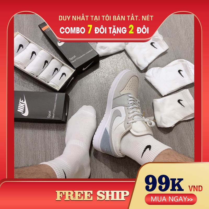 COMBO 7 ĐÔI TẤT TẶNG 2 ĐÔI TẤT dệt kim,vớ dệt kim,thể thao,bóng đá,bóng chuyền,tennis,tất nam,Nike,Adidas,Puma,Mizuno