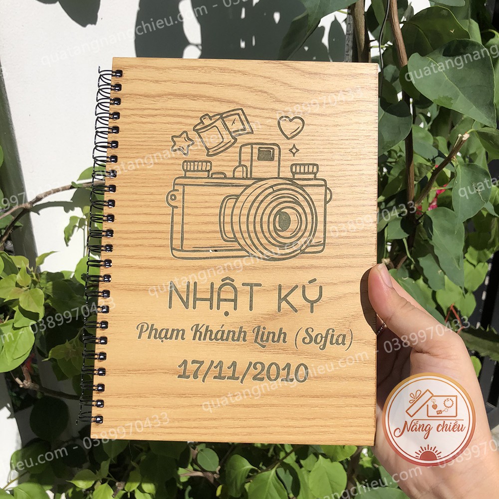 NHẬT KÝ TUỔI TEEN - Notebook ghi chép kỷ niệm tuổi học trò - Sổ bìa gỗ cứng 2 mặt dày dặn khắc theo yêu cầu