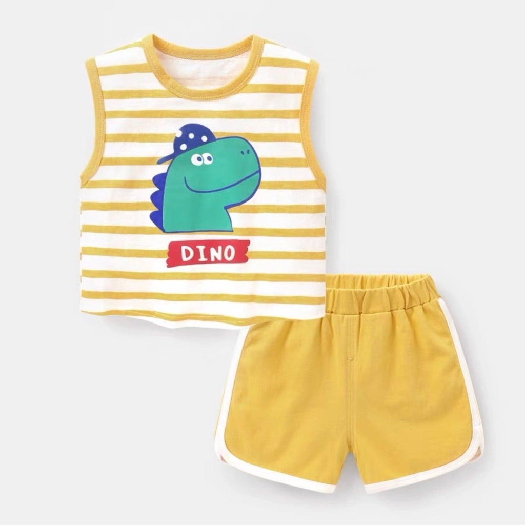 Bộ Ba Lỗ Kẻ Chunz Bộ Sát Nách Chất Vải Cotton Cho Bé Trai Bé Gái Từ 5Kg Đến 28Kg Thời Trang Trẻ Em Tin Store