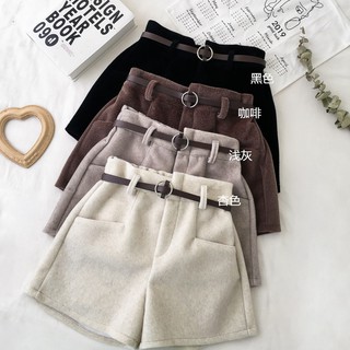 Quần short ống rộng dáng hàn quốc kèm thắt lưng