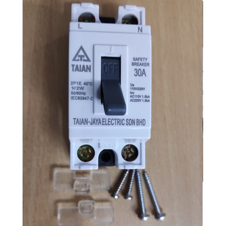 Cầu dao an toàn aptomat cóc CB cóc 2P 10A 15A 20A 30A 40A TAIAN Malaysia nhập khẩu chính hãng