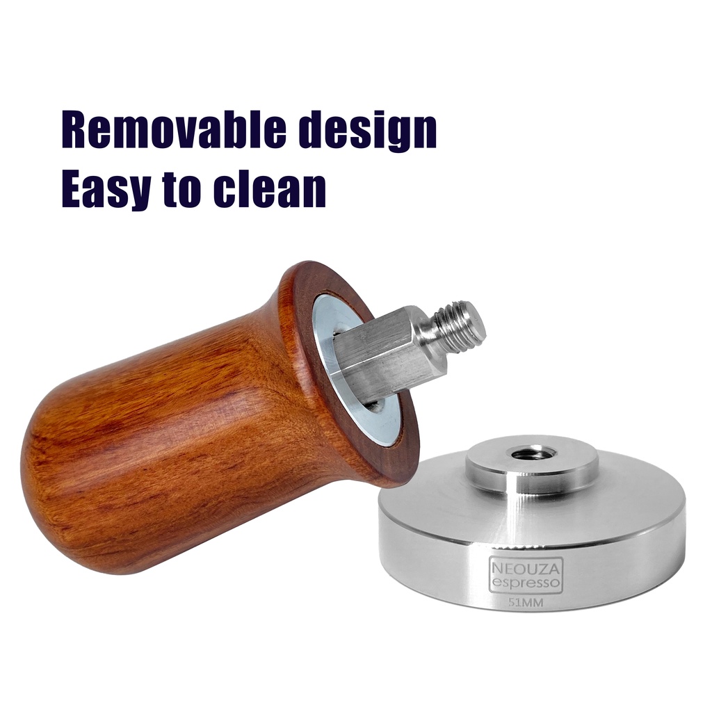 Dụng cụ nén cà phê thép không gỉ 304 tay cầm gỗ 51/53/58mm cho máy pha cà phê Staresso SP300 Delonghi Breville Gemilai