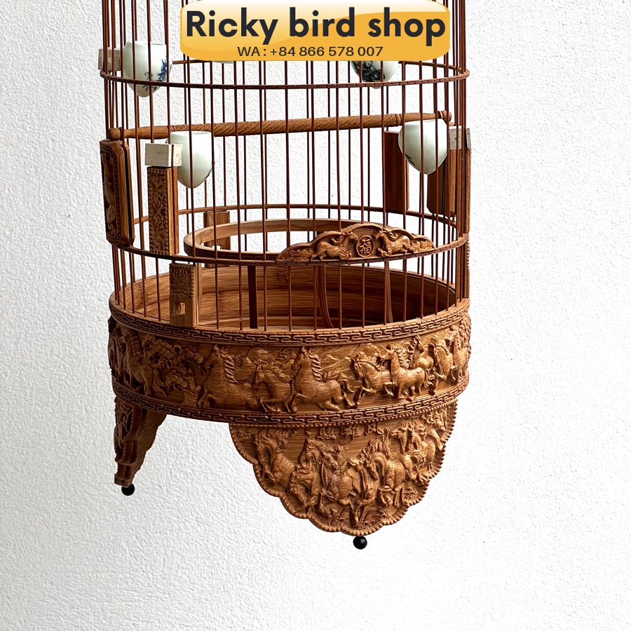 Lồng chim tre, Puteh bird cage - Horse design