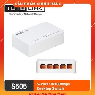 Switch TOTOLINK S505 5 port Chính hãng (100Mbps) - Bảo hành 24 tháng