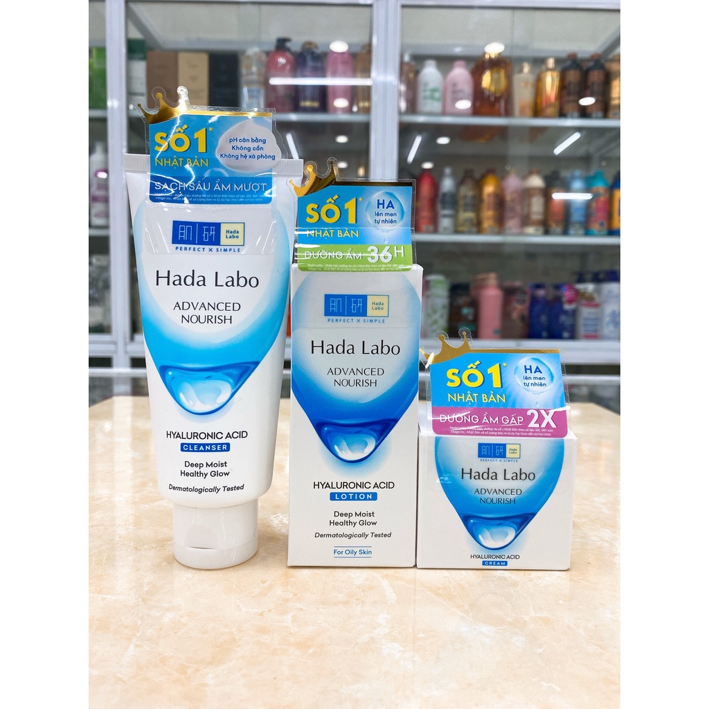 Combo 3 Sản Phẩm Dưỡng Da Ẩm Mượt HADA LABO Chính Hãng Công Ty