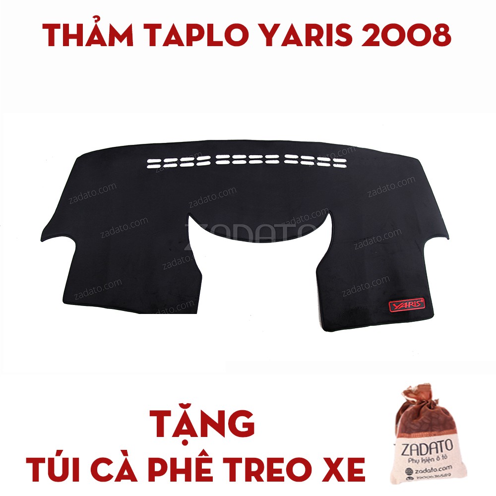 Thảm Taplo Toyota Yaris - Thảm Chống Nóng Taplo Lông Cừu - TẶNG: Túi Cafe Treo Xe