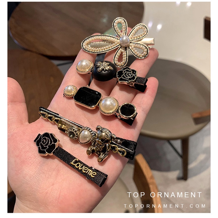 Kẹp Tóc Hàn Quốc Đính Đá Ngọc Trai Phụ Kiện Thời Trang Cho Nữ AB051