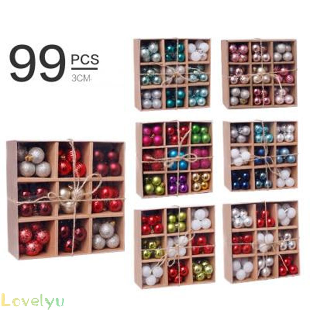 Set 99 quả châu 3cm trang trí cây thông Noel