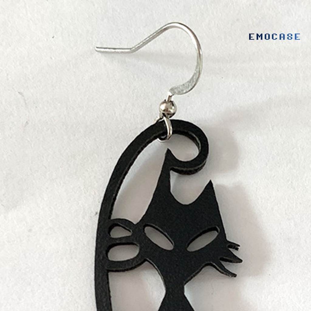 1 Đôi Khuyên Tai Hình Mèo Đen Đáng Sợ