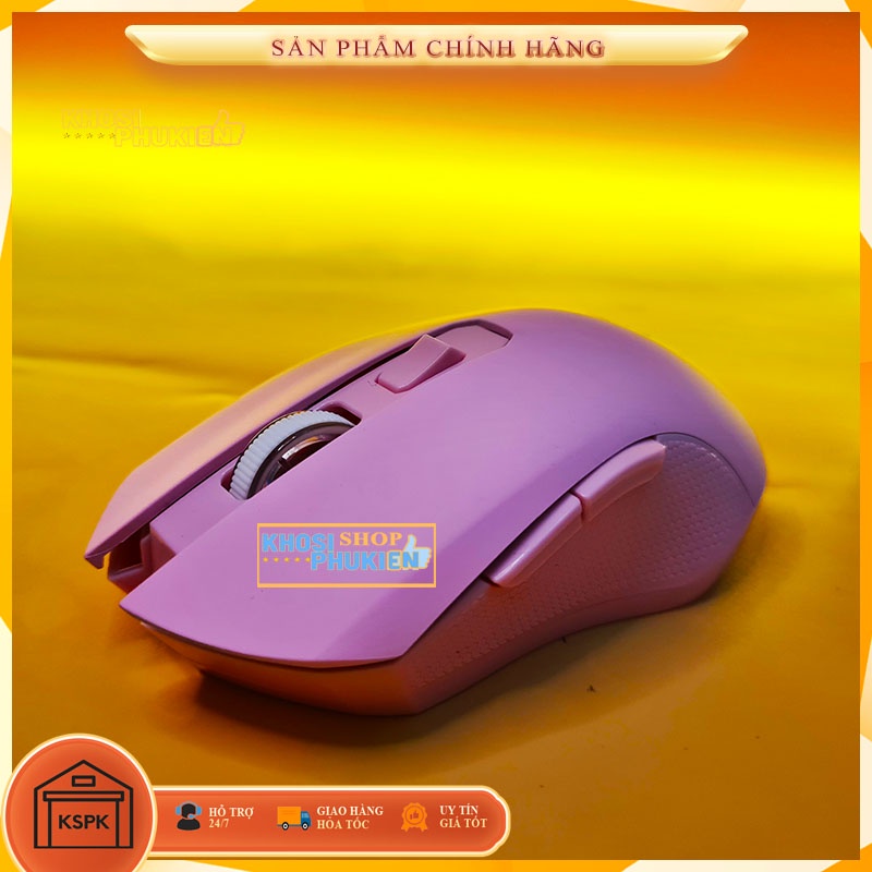 Chuột không dây màu hồng - sử dụng pin sạc Cực xịn - Siêu cute Dành cho máy tính Laptop KSPK