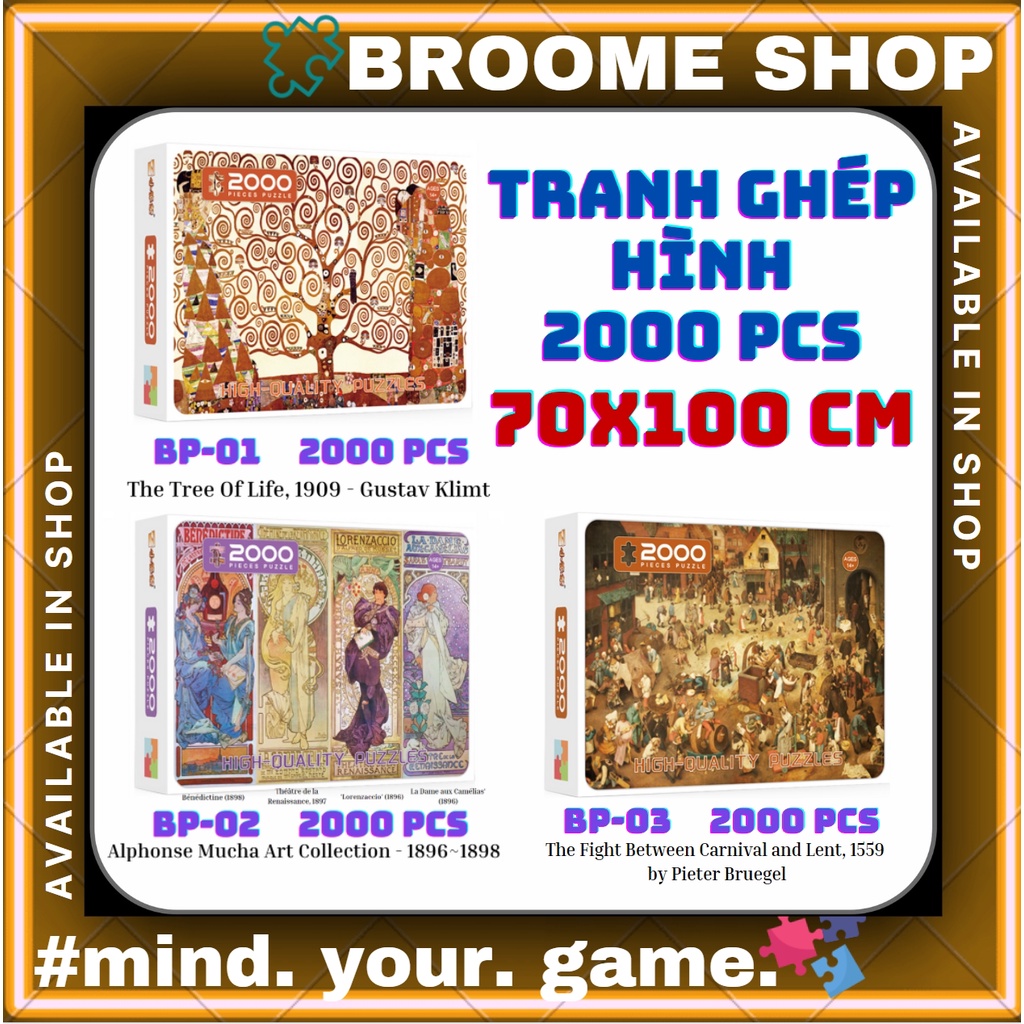 [CÓ SẴN] Bộ tranh xếp hình 2000 miếng Tranh XẾP hình 2000 mảnh Jigsaw Puzzle 2000 Pcs cao cấp