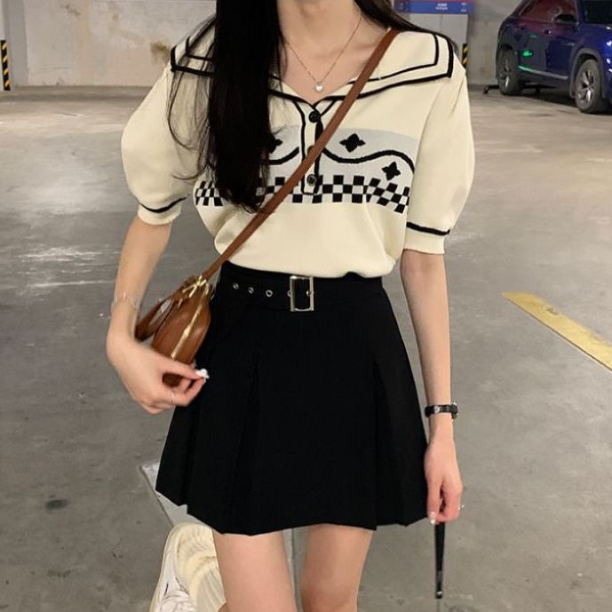 Áo Dệt Kim Ngắn Tay Xinh Xắn Dành Cho Nữ  tao bao