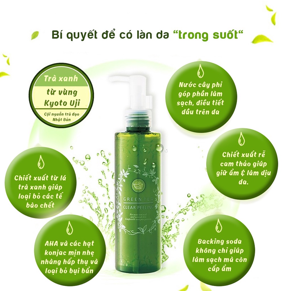 Gel Tẩy Da Chết Trà Xanh GREEN TEA Làm Sạch Sâu 200ml - SAKUKO