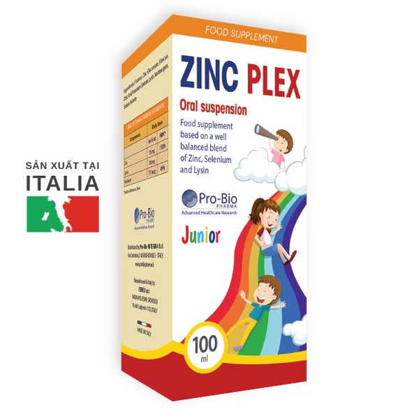 ZinC Plex - Cung cấp kẽm, lysin cho bé- Có tác dụng hỗ trợ tăng sức đề kháng