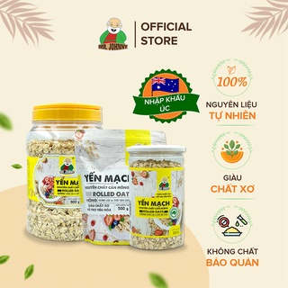 Yến mạch giảm cân cán mỏng mr.johnny 500g - 900g / nguyên liệu nhập khẩu úc, ngũ cốc ăn kiêng, healthy eat clean