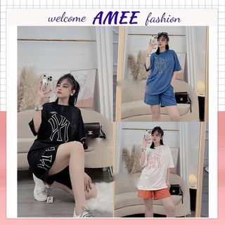 Set đồ nữ AMEE, Đồ bộ nữ NY freesize, nhiều màu vải cotton siêu mát, 3 màu đen, xanh, trắng cam - BD001