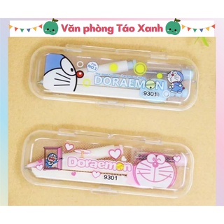 Bộ compa kèm ngòi, dụng cụ học tập tiện dụng, in hình Doraemon cho học sinh, sinh viên