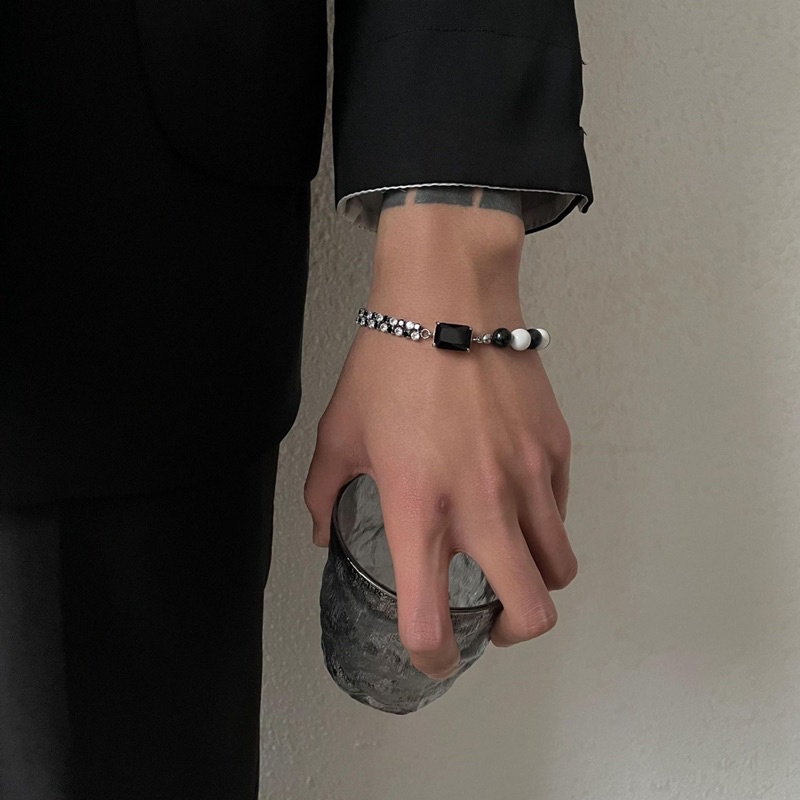 Vòng tay hạt đính đá lấp lánh siêu bling nối xích freesize