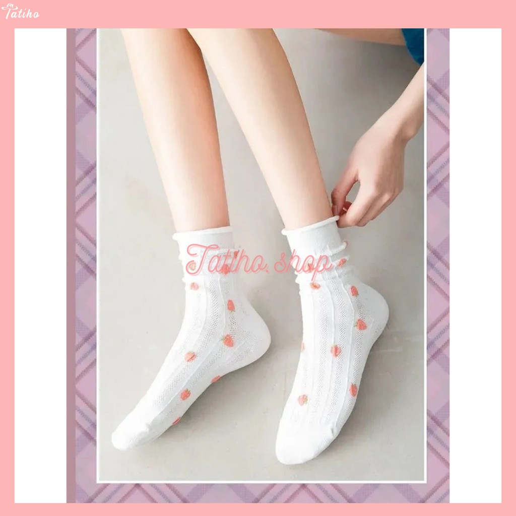 [Hàng Xịn, Giá Tốt] Vớ Nữ Cổ Cao Ren Dày Phong Cách Hàng Quốc Dễ Thương - Mã TV007