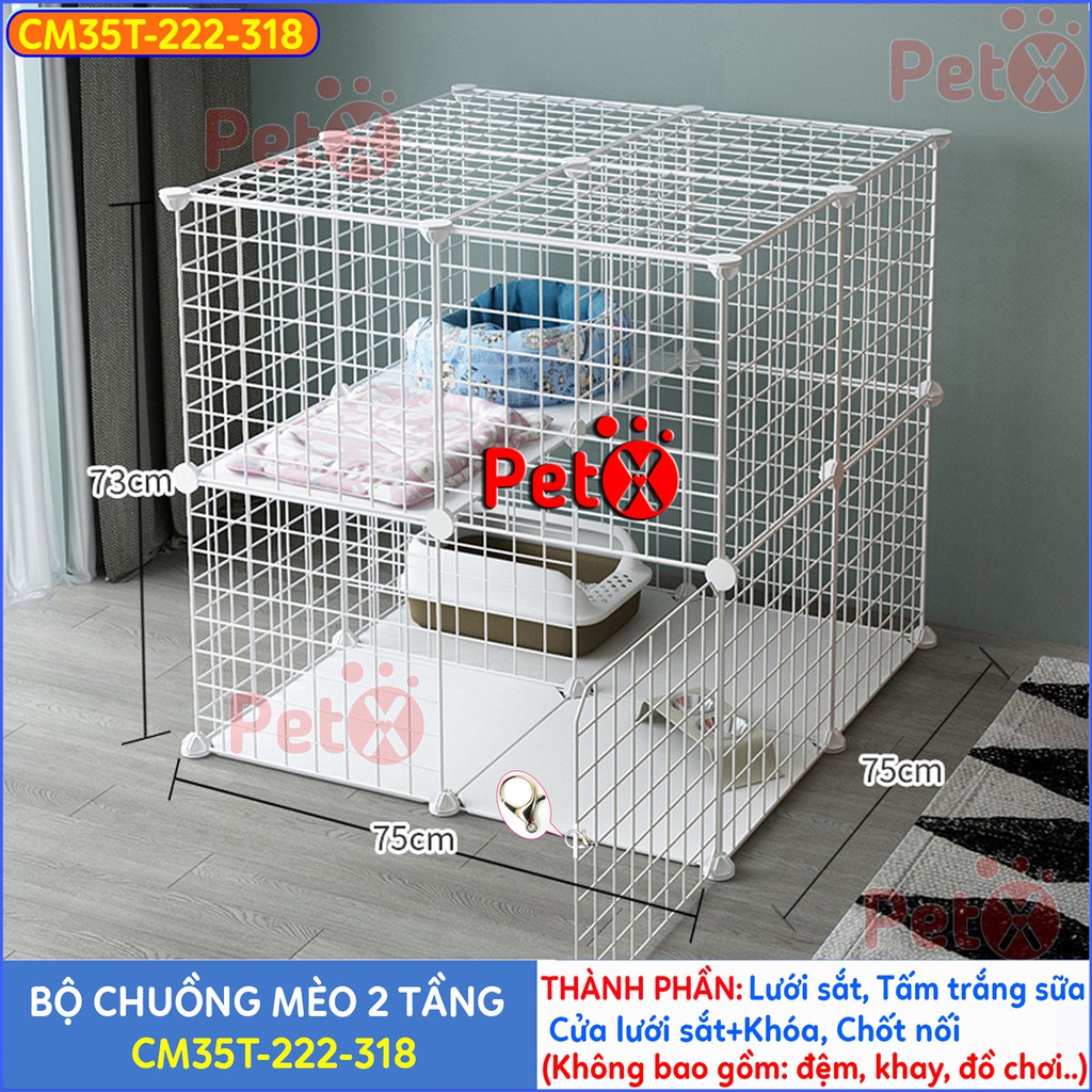 Chuồng mèo 3 tầng, 2 tầng lưới sắt sơn tĩnh điện giá rẻ đẹp lắp ghép đa năng đơn giản có mái nuôi thú cưng, thỏ, bọ ú