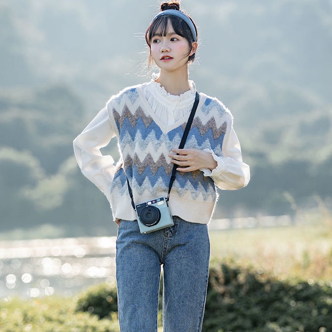 Áo Khoác Len Không Tay Cổ Chữ V Dễ Phối Đồ Thời Trang Xuân Thu Nhật Bản Cho Nữ 520.vn | BigBuy360 - bigbuy360.vn