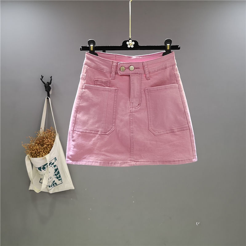 Jiashucheng Chân Váy Denim Lửng Dài Ngang Gối Ôm Dáng Phối Túi Phong Cách Hàn Quốc Mùa Hè Mới Cho Nữ
