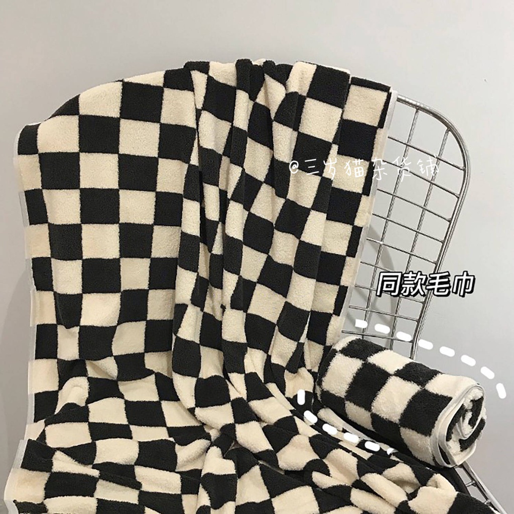 Khăn Tắm Chất Liệu Cotton Thấm Hút Tốt Nhanh Khô Màu Trắng Đen Cho Người Lớn