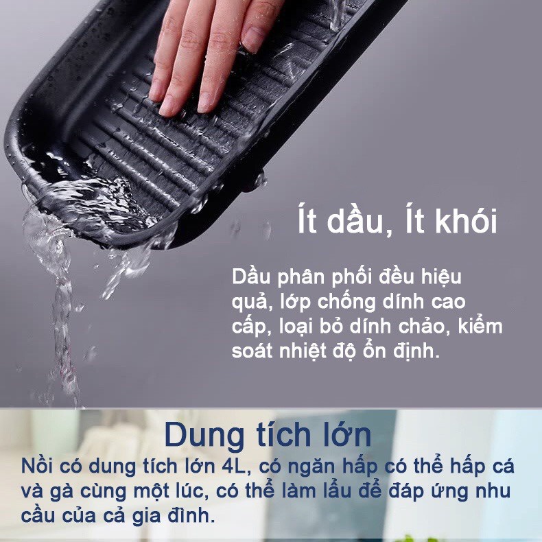 Nồi lẩu nướng đa năng Kalite KL 666, công suất 1300W, dung tích 4L, hàng chính hãng bảo hành 12 tháng - Befoyo