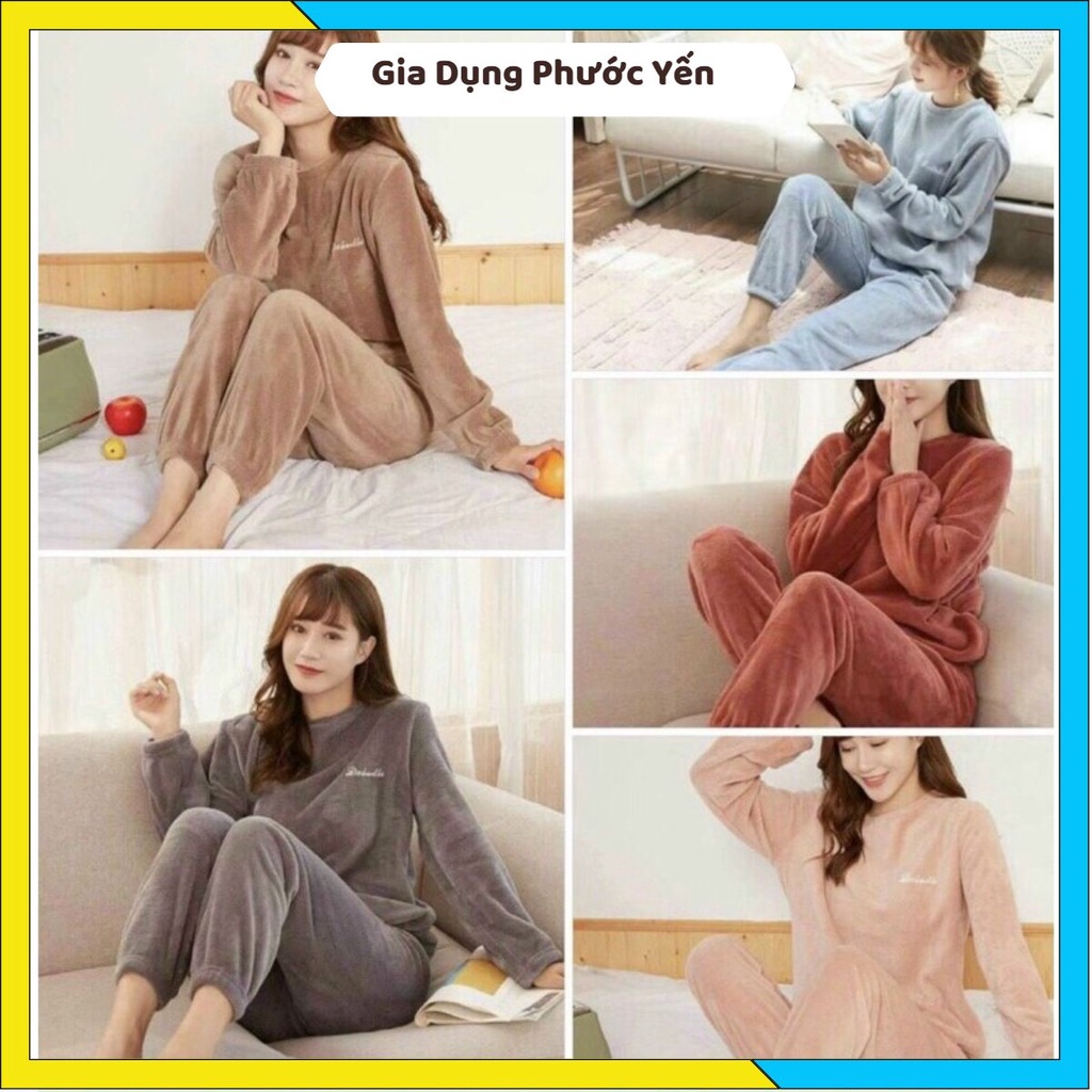 Bộ Quần Áo Bông Lông Cừu Studio Mặc Nhà Siêu Ấm