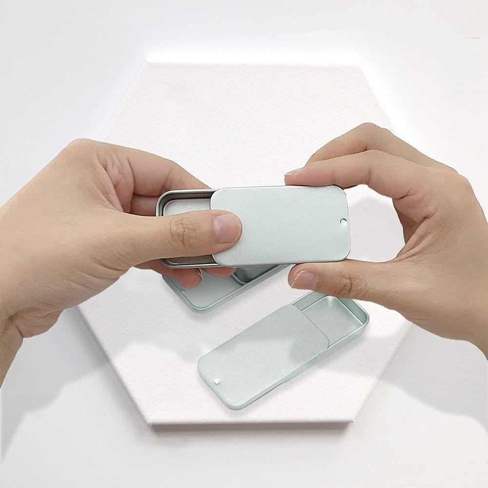 Augustina Hộp Thiếc Rỗng Đựng Xà Phòng / Nước Hoa / Lông Mày Mini Dạng Đẩy Màu Trơn Ốp