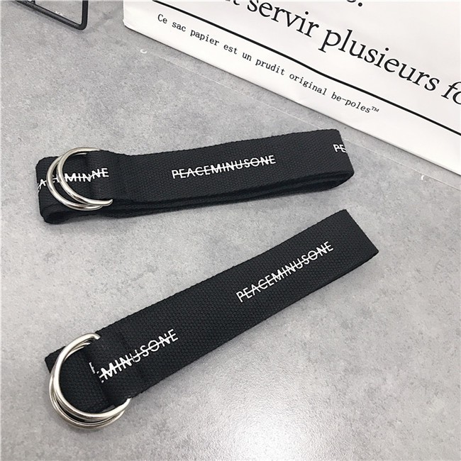 Thắt Lưng Vải Canvas Hai Khóa In Chữ Đơn Giản Thời Trang Đường Phố Cho Nam Và Nữ