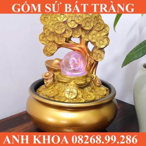 Thác nước cây kim tiền vàng - Gốm sứ Bát Tràng Anh Khoa