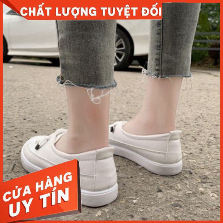 [FREE SHIP] Giầy thể thao nữ cổ thấp,giày slip on nữ dây rút kiểu dáng hàn quốc trẻ trung da mềm cực êm chân