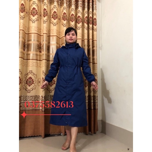 Áo mưa măng tô nữ 2 lớp cao cấp xuất khẩu