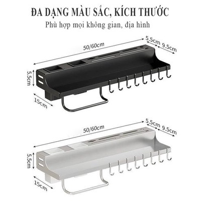 Giá Dao Thớt Gia Vị Treo Tường, 💔FREESHIP💔 Kệ Treo Dao, Kéo, Đồ Dùng Nhà Bếp Đa Năng Bằng Inox Không Rỉ HP7979