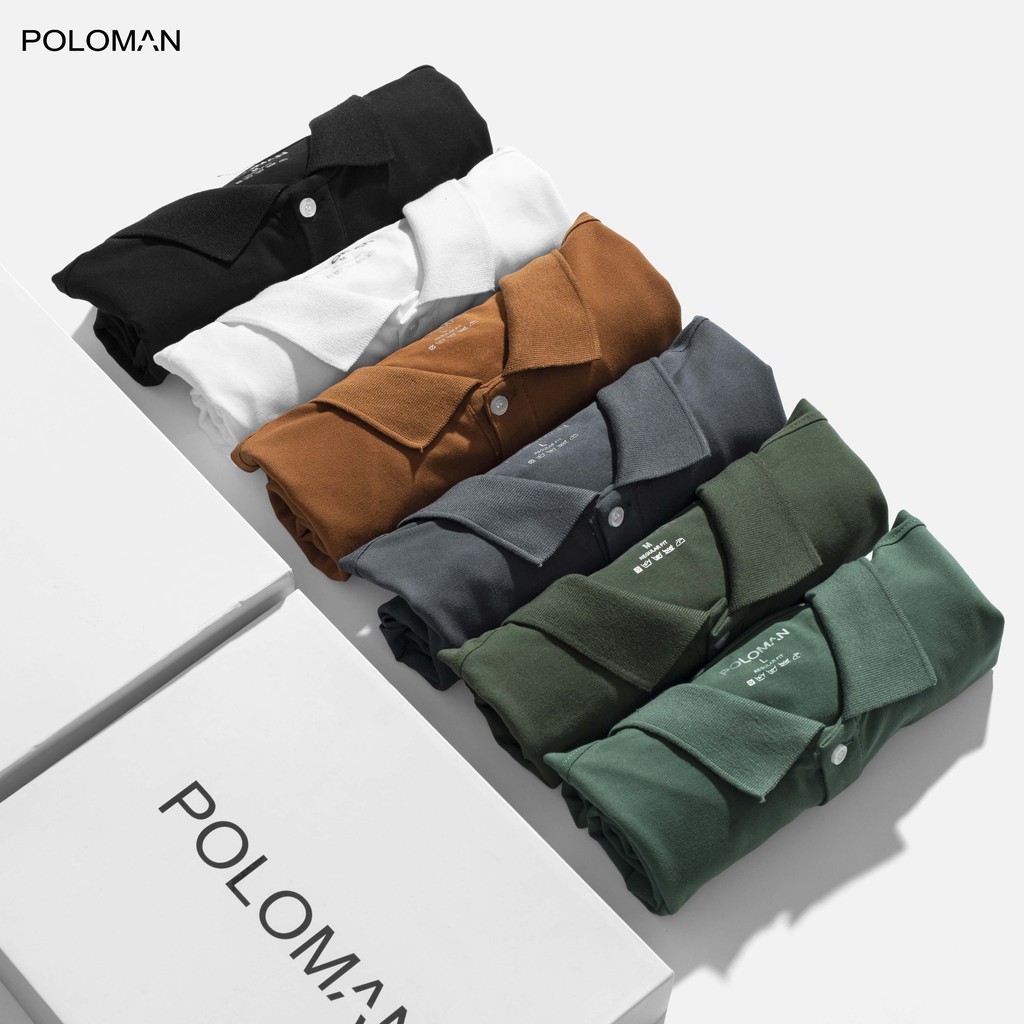 Áo thun POLO nam cổ bẻ BASIC vải cá sấu Cotton trẻ trung 6 màu - POLOMAN