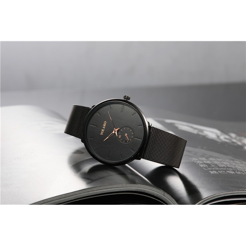 Đồng hồ thời trang nam dây lưới kim loại cao cấp Yolako PKHRYL004