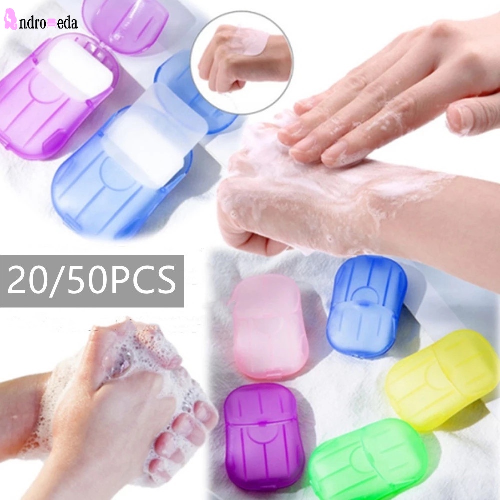 Set 20/50 Miếng Giấy Xà Phòng Mini Dùng Một Lần Tiện Dụng Cho Đi Du Lịch