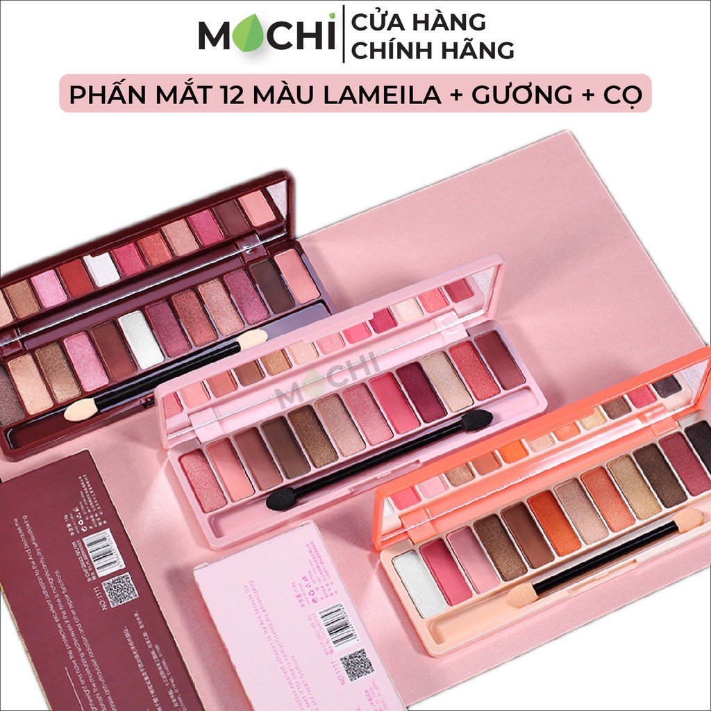 Bảng Phấn Mắt 12 Màu Nhũ Lì Có Gương Tặng Kèm Cọ Trang Điểm Lameila Play Color Eyes Nội Địa Trung MOCHI SHOP