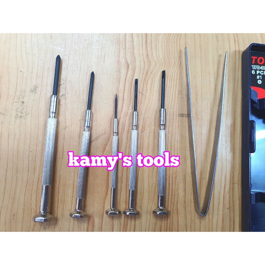 Bộ tua vít sửa đồng hồ, laptop 6 cây có nhíp Top model TPD-30007